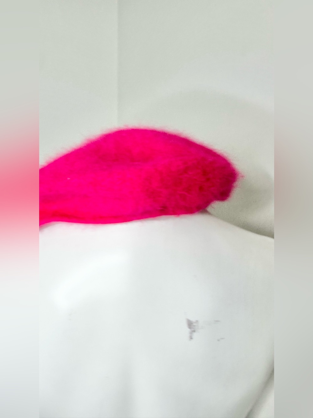 Hot pink angora Fur newsBoy Hat – Winter Cap-0S - Picture 3 of 5